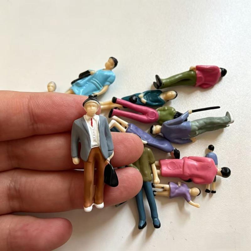 Set of 14 Miniature Model People for Sand Table Display