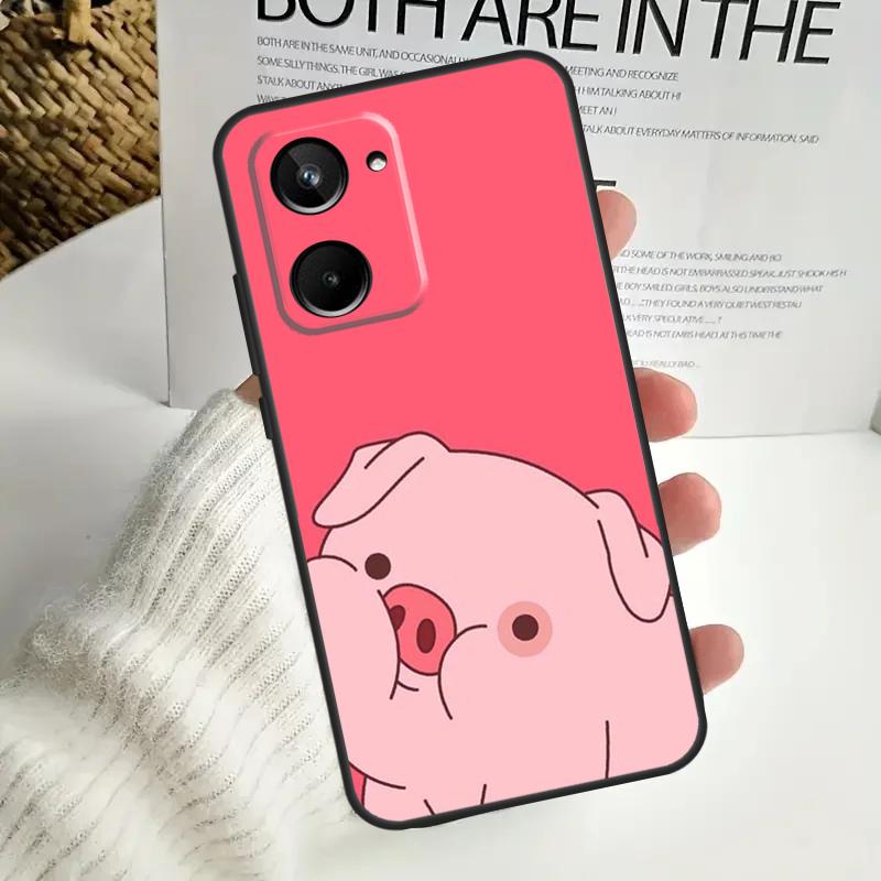 Cartoon Pig For Realme C75 C55 C71 C53 C67 C61 C33 C63 C51 C65 15 GT7 Pro 10 11 12 13 14 Pro Plus Case