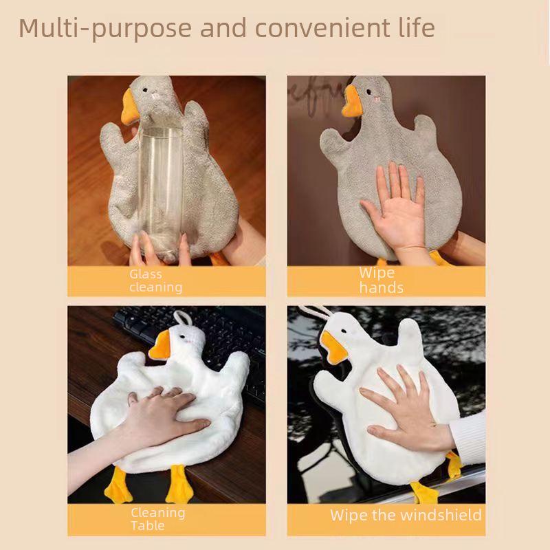 Double-Layer Goose Cartoon Coral Fleece Children's Hand Towel
