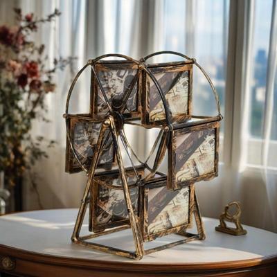 Rotatable Windmill Ferris Wheel Picture Frames,5"DIY Cute Multiple Carousel Photo Frames for Home Décor Christmas Birthday Gifts