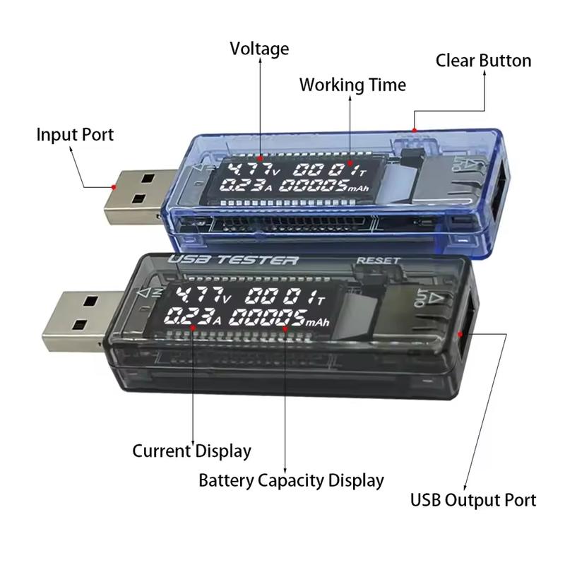 Voltage Meters Current Voltage Capacity Battery Tester USB Volt Current Voltage Doctor Charger Capacity Tester Meter Power Bank