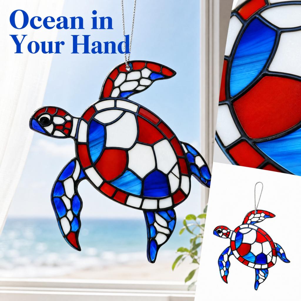 Acrylic Sea Turtle Hanging Pendant Decorative Ornament for Home Wall