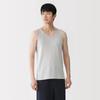 MUJI Smooth Cotton Tank Light Size S Men's Top, Gray, (FA19QA6S)