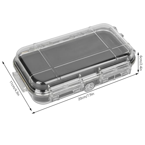 Mini Storage Container Survival Box Case, Waterproof, Shockproof, Pressure-Resistant, Outdoor Organization Storage Tool (Transparent, Large)
