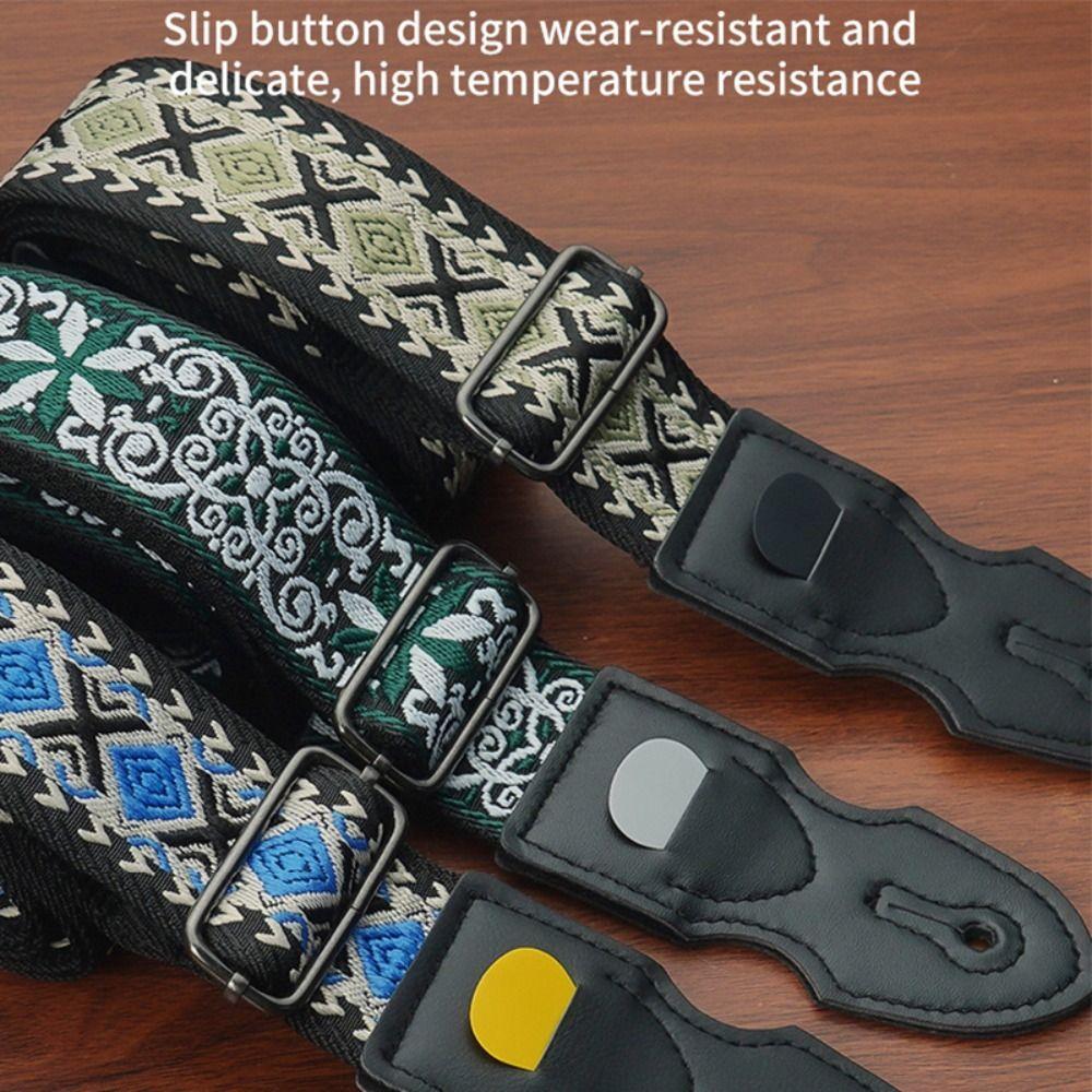 Ethnic Style Guitar Crossbody Strap Embroidery Ukulele Straps Belt Durable Guitar Strap Bass