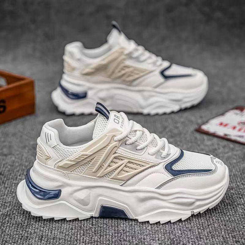 Pantofi pentru bărbați Pantofi noi de vară din plasă respirabilă cu talpă moale Pantofi sport casual pentru adolescenți cu talpă groasă înaltă Pantofi la modă pentru tată