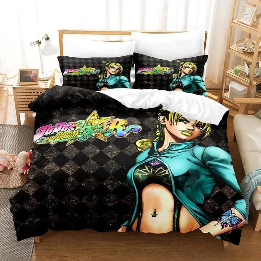 3d Anime JoJo's Bizarre Adventure Bedding Set Printed With Pillowcase Bed Duvet Cover Soft Single Double Queen Super King Size