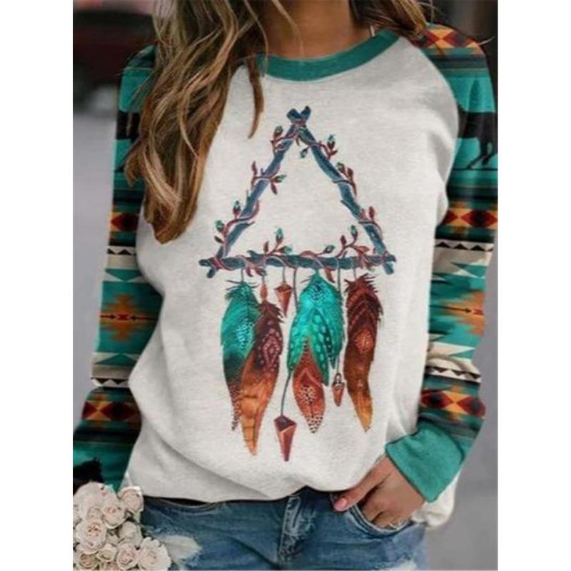 Рукава реглан Забавный тотемный рисунок Печать Универсальная цифровая женская футболка — фото 7