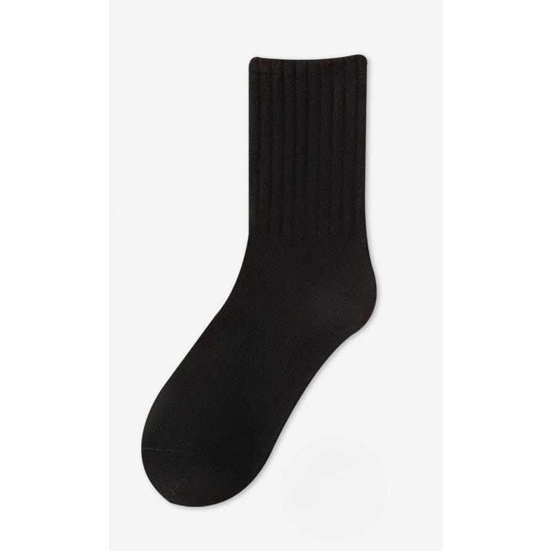 Women's Winter Cotton Socks for Warmth, Wide-mouthed Milk Tea Solid Color Women's Socks, Combed Cotton High-top Cotton Socks