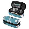 Pencil Case Casual 300D Polyester Zip Around Closure with Mesh Pocket Removable Divider and Pen Slots for College and School Use