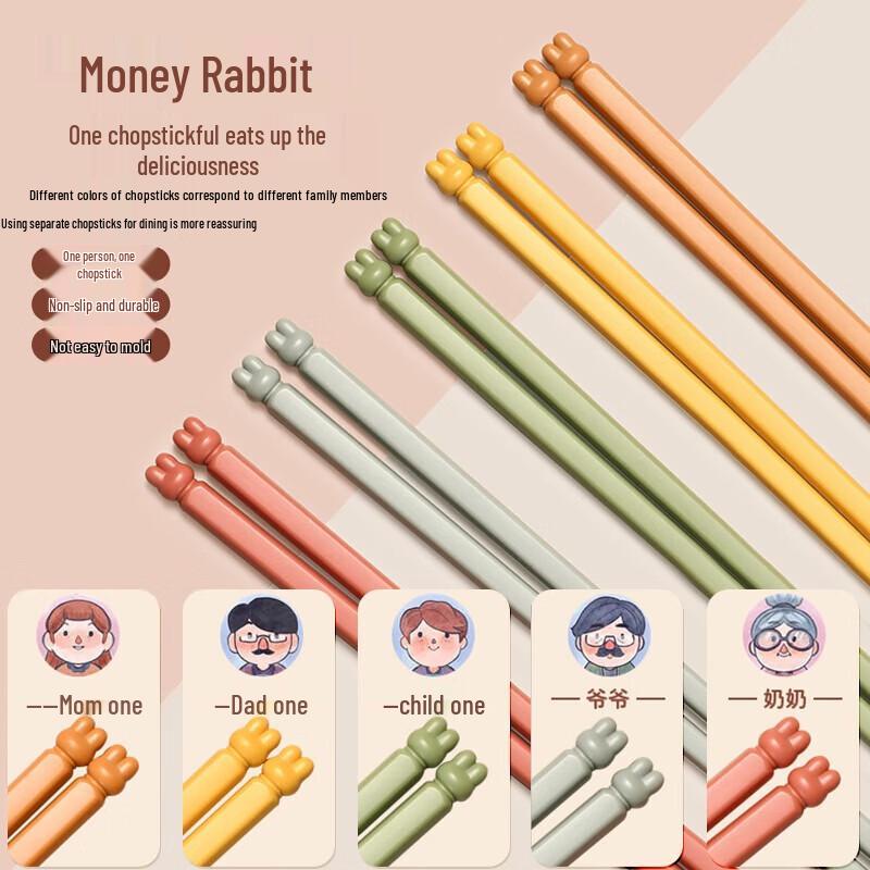 KÖBACH Lucky Rabbit Alloy Chopsticks (5 Pairs)
