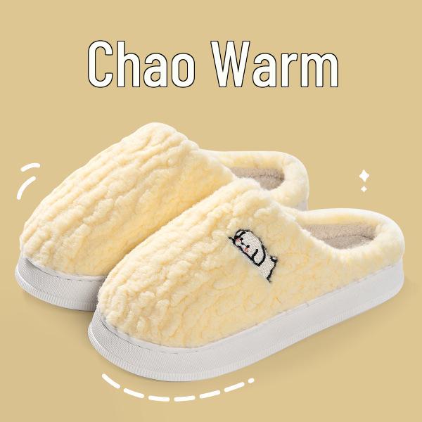 Men's Large Winter Non-Slip Cotton Slippers with Velvet Lining