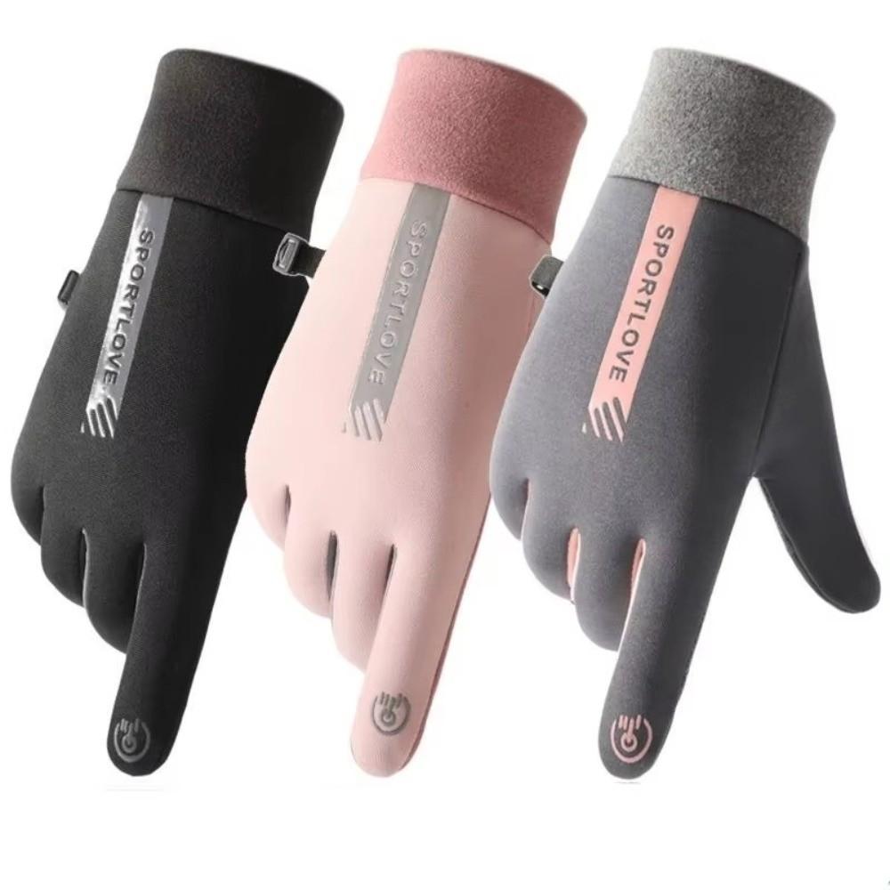 Plush Ski Gloves Thickened Touch Screen Gloves Unisex Cycling Mittens  Outdoor