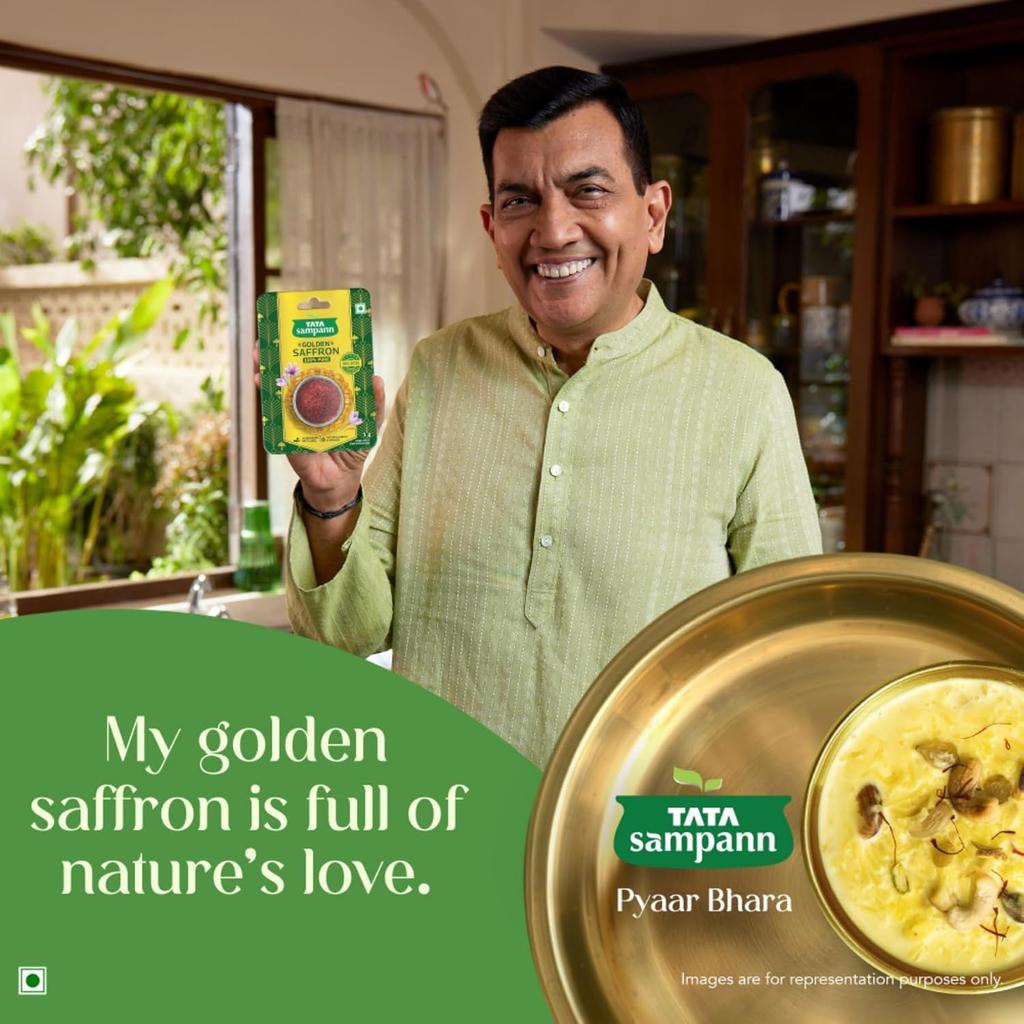 Tata Sampann Golden Saffron 1g Pack Premium Pure Kesar Threads Natural Aroma and Colour for Cooking