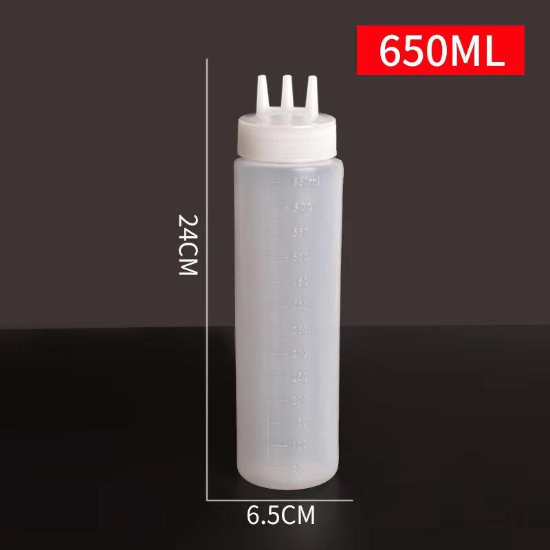 Graduated Squeeze Bottle for Sauces and Dressings - Pointed Tip for Precision