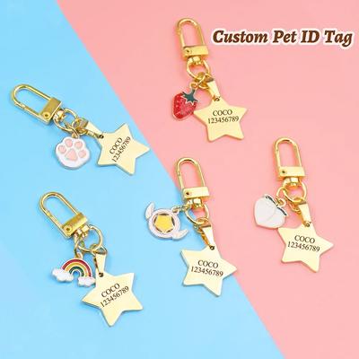 Personalisierte Katze Hund Haustier ID Namensanhänger Kundenspezifisch Kostenlos Gravierter Haustier ID Name für Katze Hund Halsband Anhänger Geschirr Haustierbedarf Zubehör