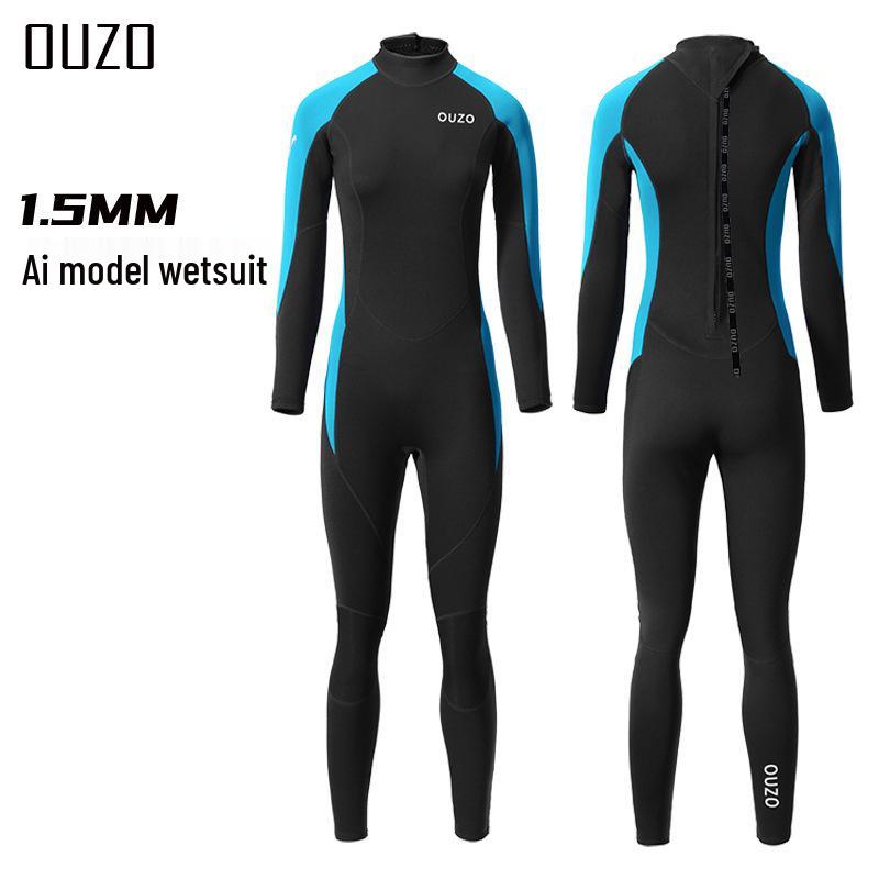 

Женский водолазный костюм с длинными рукавами 1,5 мм — защита от солнца и тепло для серфинга в холодную погоду S