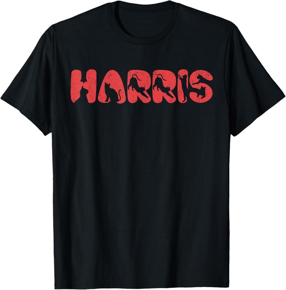 Kamala Harris Cat Letter Font Design T-Shirt Unisex T-Shirt L