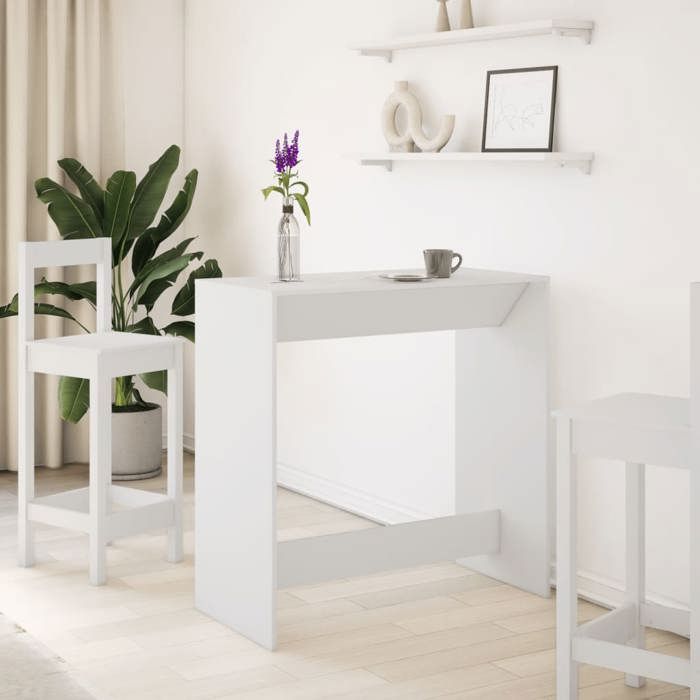 VidaXL Table de bar blanc 102x50x103,5 cm bois d'ingénierie 854427