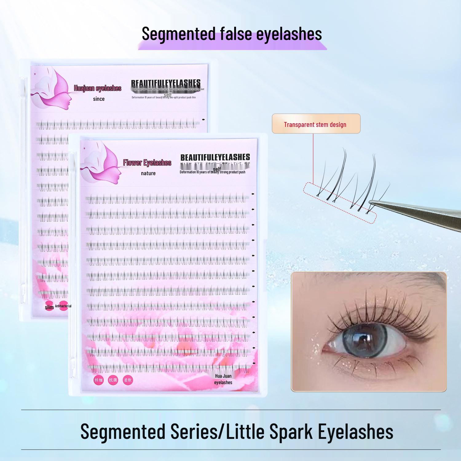 

High-Capacity 12-Row Little Spark Natural Fine False Eyelashes