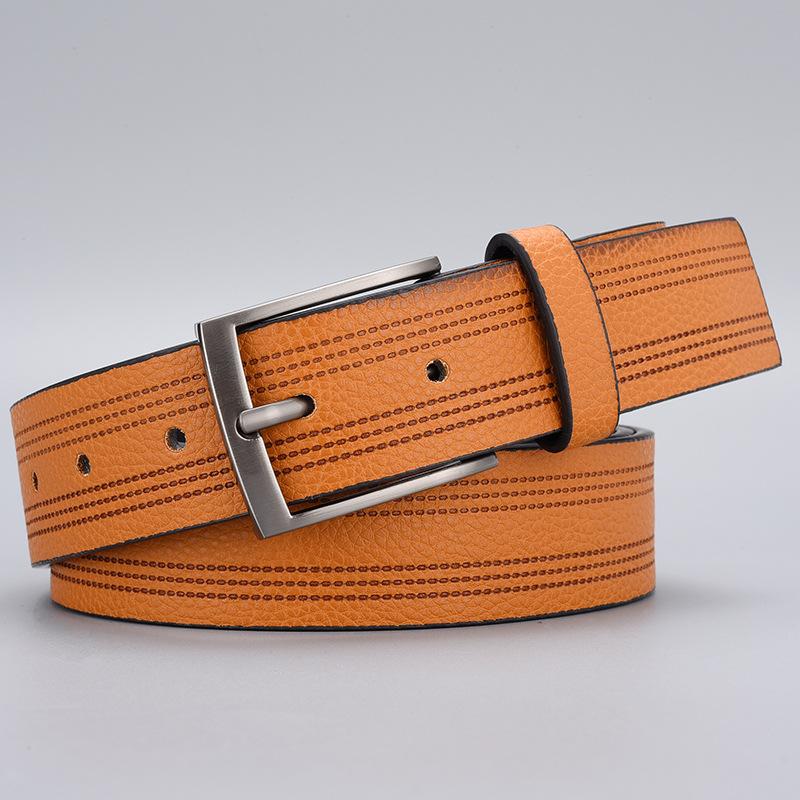 Men'S Belt Zinc Alloy Button Head Pin Buckle Belt Business Casual Belt Men'S Belt