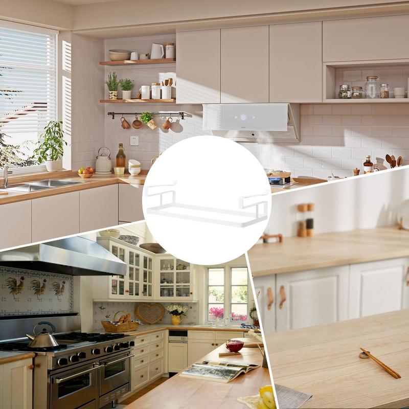 No-Punch Under Shelf Storage Basket Removable Under Cabinet Hunging Shelf Metal Wire Miscellaneous Hunging Rack for Kitchen