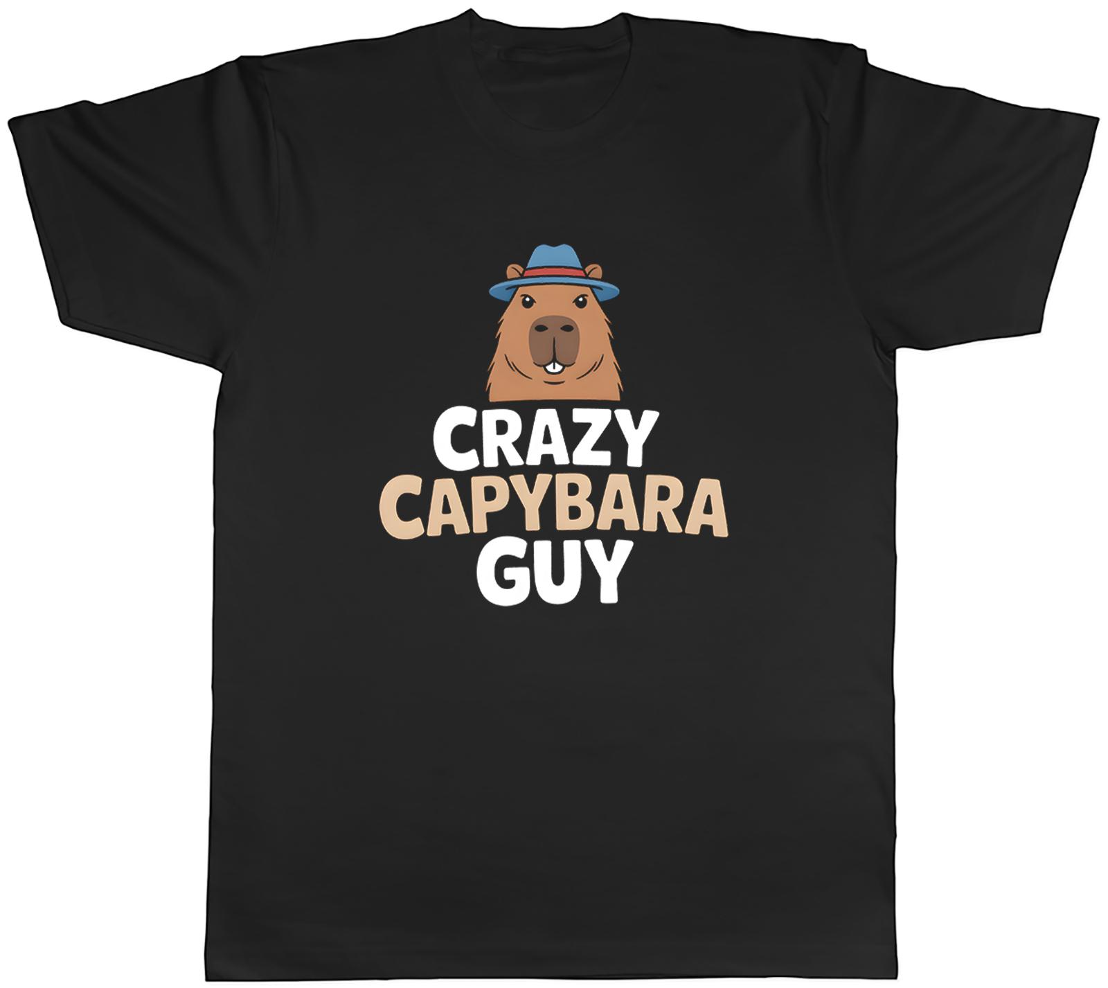 Crazy Capybara Guy Funny Unisexs TShirt Tee Gift Top S