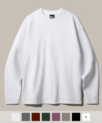FP142 New Wave Double Cotton Stack Long Sleeve T-Shirt White Sjlt1445