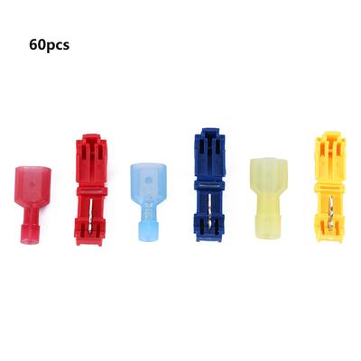 60 Stück T-Abzweig Elektrische Steckverbinder Schnellverbinder T-Abzweige und Isolierte Klemmen