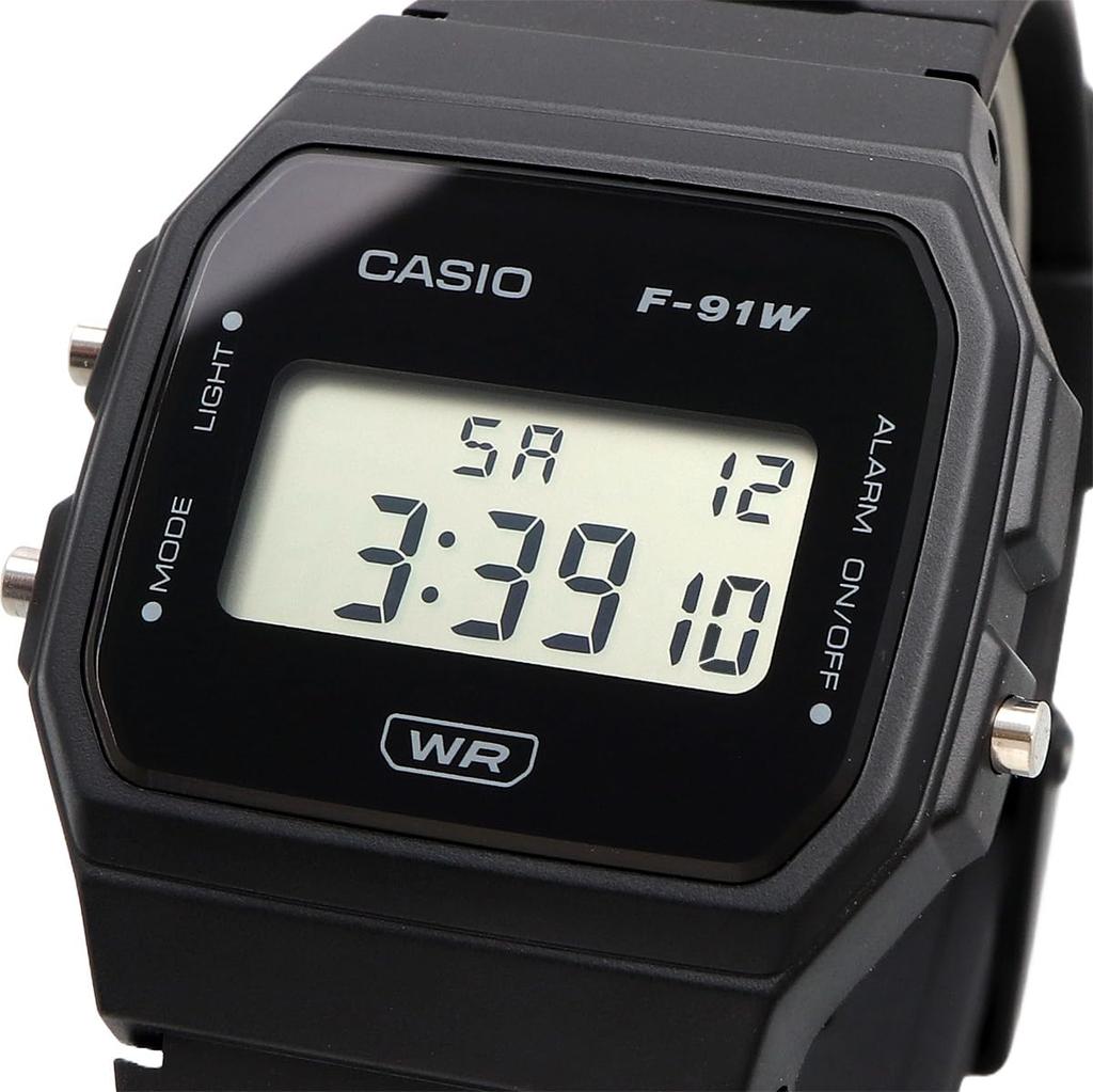 CASIO Digital Unisex Watch Cheap Casio F-91WB-1A (Simple packaging, no gift box) Biomass Plastic Strap, Black