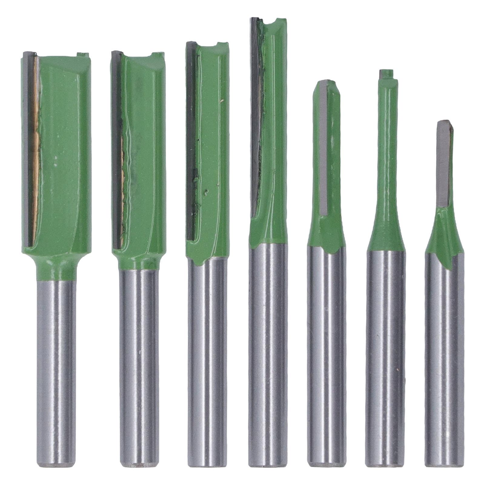 

Набор из 7 прямых фрез с круглым хвостовиком, набор инструментов для фрезерования по дереву