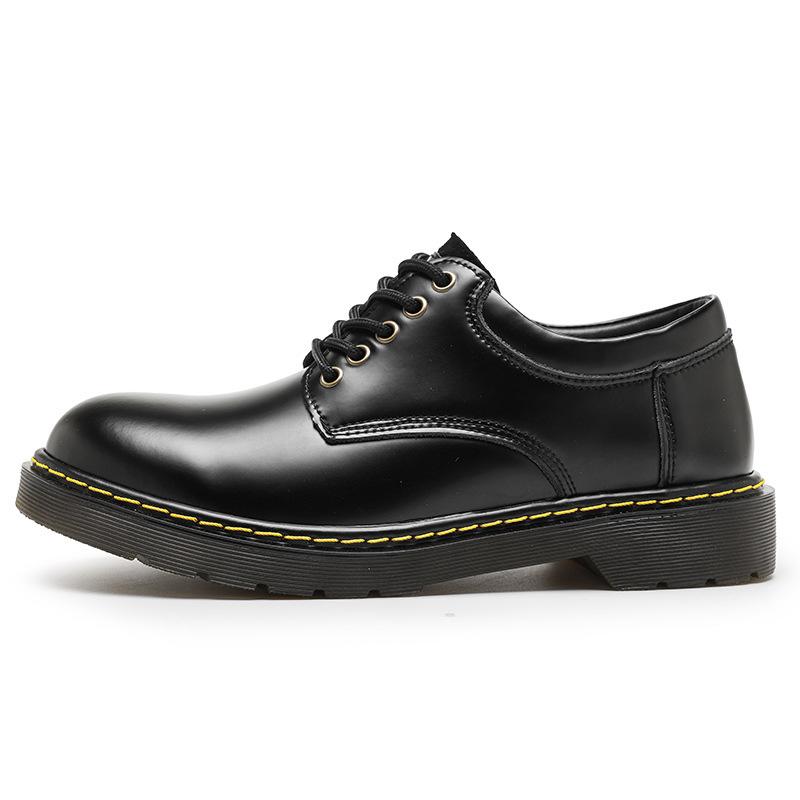 Black Leather Shoes British Style Low-top Brown Casual Shoes Pretty Boy New Autumn