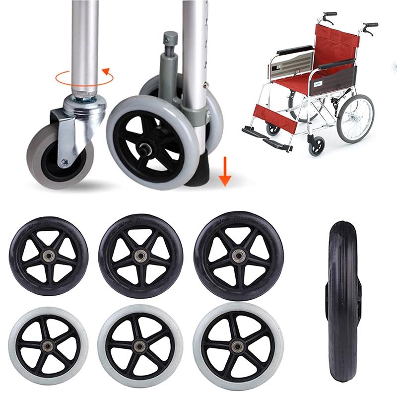 7 Zoll Abnehmbare Gummiräder Schwerlast Rollstuhl Vorderrad Einkaufswagenrad Rollstuhl Ersatz