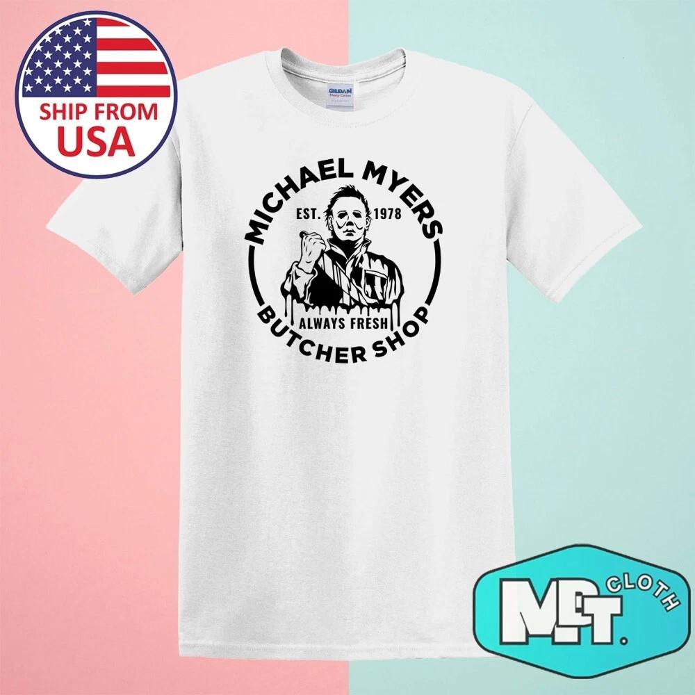 Michael Myers Butcher Shop Men s White Size S-5XL 2XL