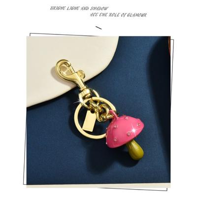Porte-clés pour téléphone portable et clé de voiture, porte-clés champignon pendentif anneau, porte-clés champignon colorés de dessin animé
