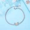 Authentic copper Starry Butterfly Bracelets Blue Zircon Cross Claws Bracelets Women Jewellery Accessory Anniversary Fine Gift