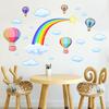Rainbow Cloud Hot Air Balloon Wall Sticker Creative Decal for Living Room Bedroom Nursery Kids Room Wall Decor