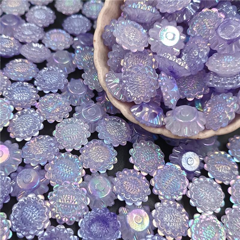 20 Stück lose Perlen mit Doppelloch, AB-Farben, Charms, Sonnenblumenperlen für die Schmuckherstellung, DIY, handgefertigtes Perlenmaterial