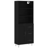 VidaXL Buffet haut Noir 69,5x34x180 cm Bois d'ingénierie 3190014