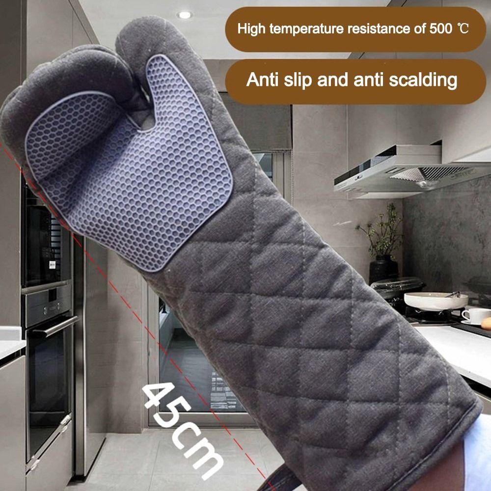 1 Pairs Silicone Oven Mitts Insulation Gloves  Kitchen Cooking Supplies Tools