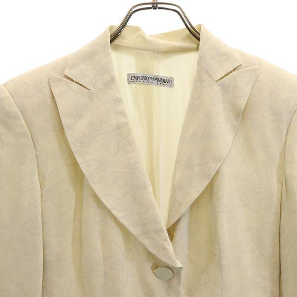 Emporio Armani Made In Italy Floral Tailored Jacket 38 Ivory System Women Used