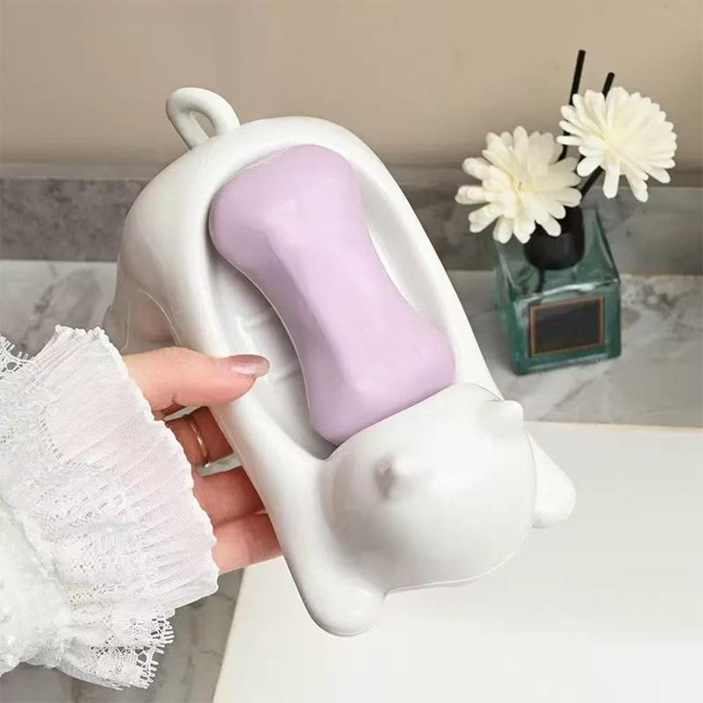 Cat-Shaped Soap Dish Drainage Soap Tray Non-Slip Holder