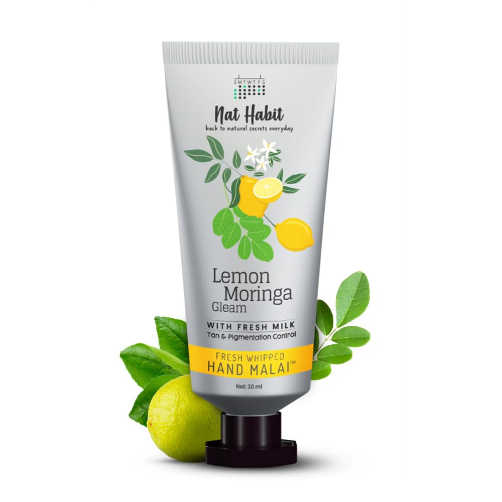 Nat Habit Lemon Moringa Hand Cream Fresh Whipped Hand Malai With Shea Butter For Moisturizing And Brightening Hands (30 Ml)