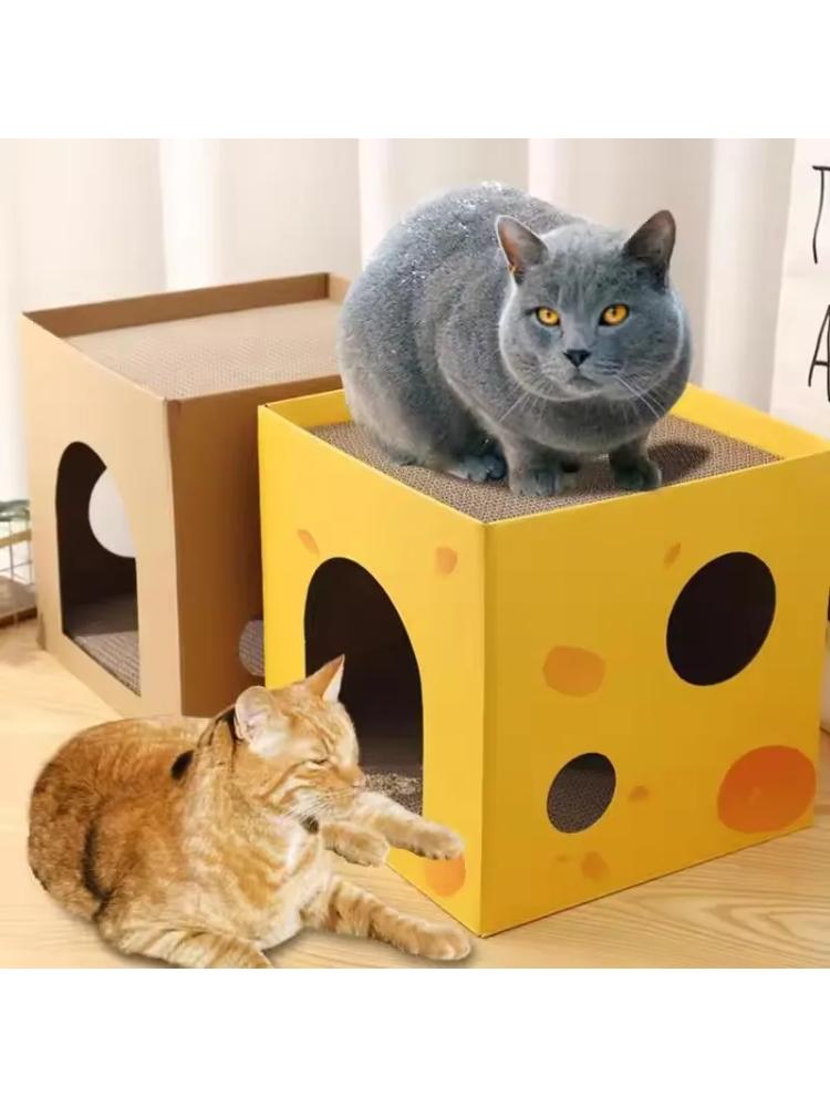 Cat Scratching Board Protect Furniture Grinding Claw Toys Cartoon Cat Corrugated Paper Wear-resistant Cat Nest Cat Accessories
