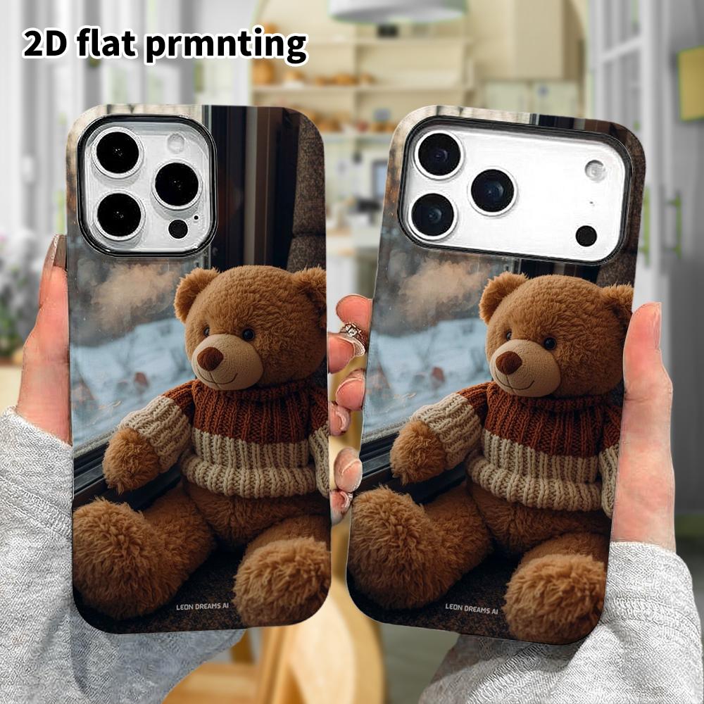 Phone Case: 2D Flat Samsung Galaxy A34 A35 M05 M06 S20 S22 S21 FE Plus 5G Protective Case, Sunset Bear, Perfect Christmas and Halloween Holiday Gift