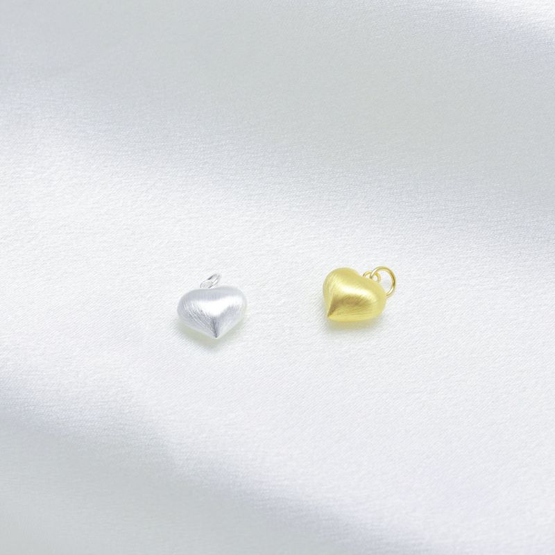 

S925 Стерлинговое серебро Матовый Супер Блеск Подвеска Сердце DIY Ручная работа Матовый Трехмерный Ремешок Браслет Серьги Подвеска Детали 11mm brushed Heart Silver