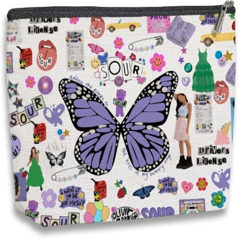 Hot Selling Pink Alphabet Linen Cosmetic Bag Bow Tie Design Fresh Sweet Style StyleE