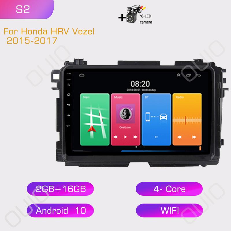 2din 9inch IPS HD Android10 Car Radio Multimedia Player Carplay Auto GPS Navigation DSP BT For Honda HRV Vezel 2015 2016 2017