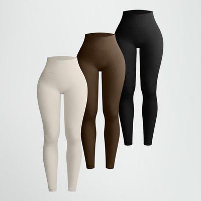 Nahtloses High-Waist Yoga-Leggings- und Oberteil-Set