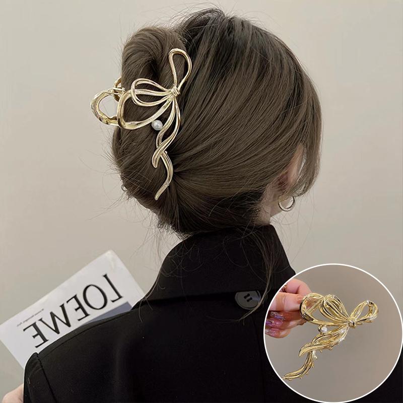 Pinces à cheveux à longues pampilles en cristal coréen pour femmes Luxe Or Argent Métal Grandes Pinces Crabe Accessoires de Mariage Femme Nouveau